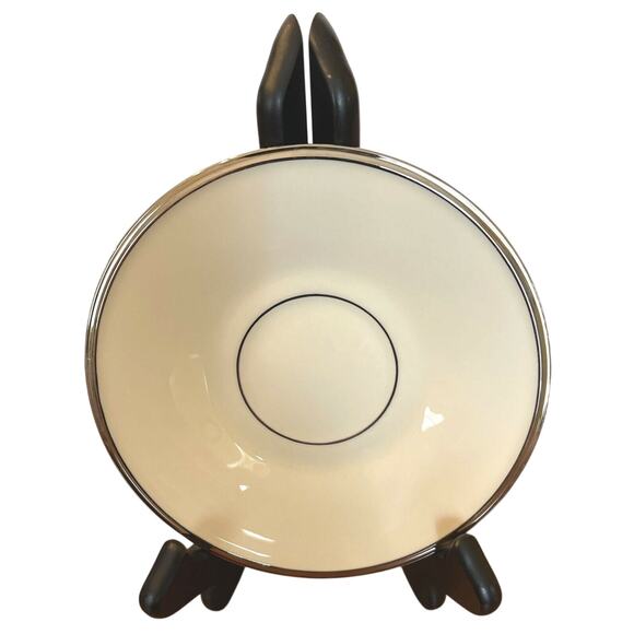 Lenox Solitaire Ivory China Platinum Rimmed Saucer 6 Inch - Picture 6 of 11